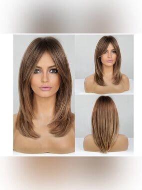 HAIRCUBE Layered Synthetic Wig, Ombré Brown